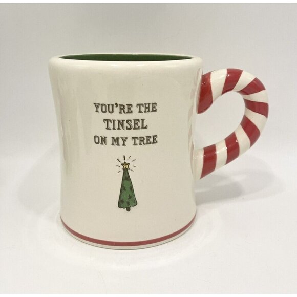 NWOT Grasslands Road Christmas Mug Holly You’re The Tinsel On My Tree Candy Cane - Picture 1 of 8